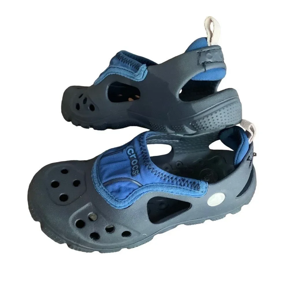Crocs Kids Navy Blue Water Shoe Clog Sz 10/12
